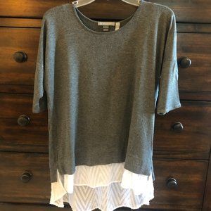Loveappella Maternity Grey Layered Top XS